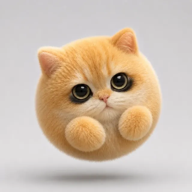 ふわふわオレンジ猫｜おもちゃのような質感とコレクター心をくすぐる、遊び心ある3Dペットフィギュア風