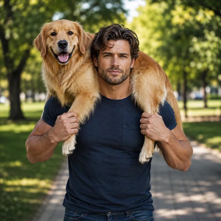Leo and Miso source photo before the matching Heroic Charge pet-and-owner portrait