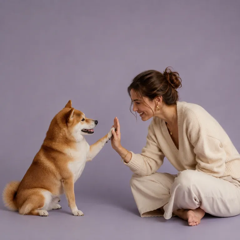 Sam and Biscuit source photo before the matching The Creation of Dog pet-and-owner portrait