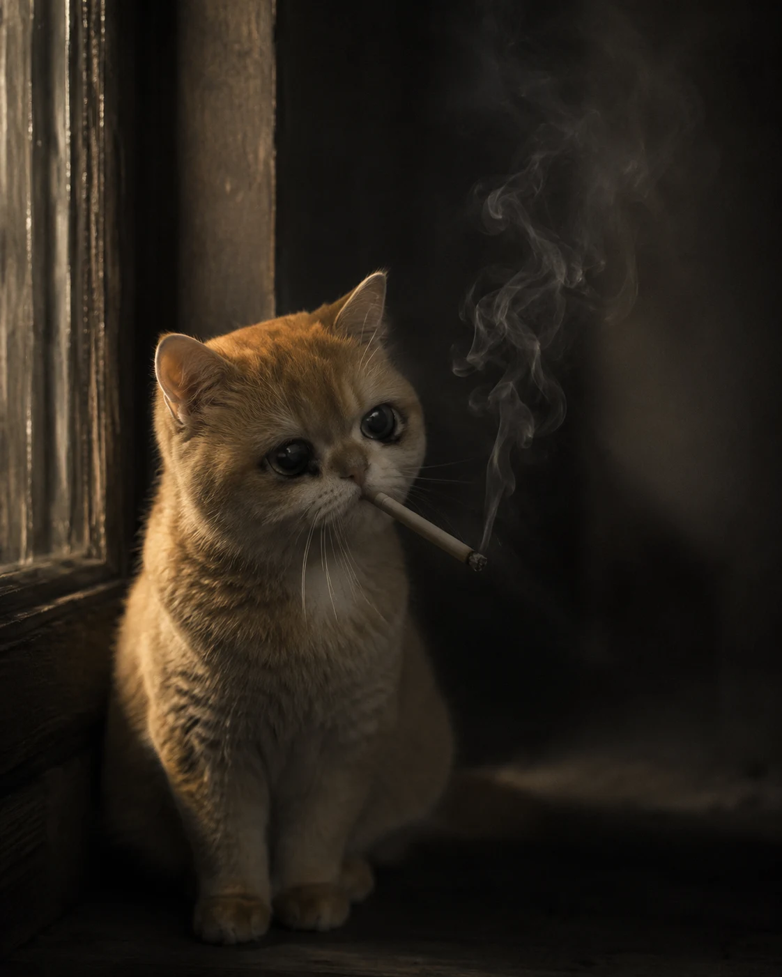 The Darkest Hour pet portrait with polished lighting, stylish scene details, and an Instagram-ready look