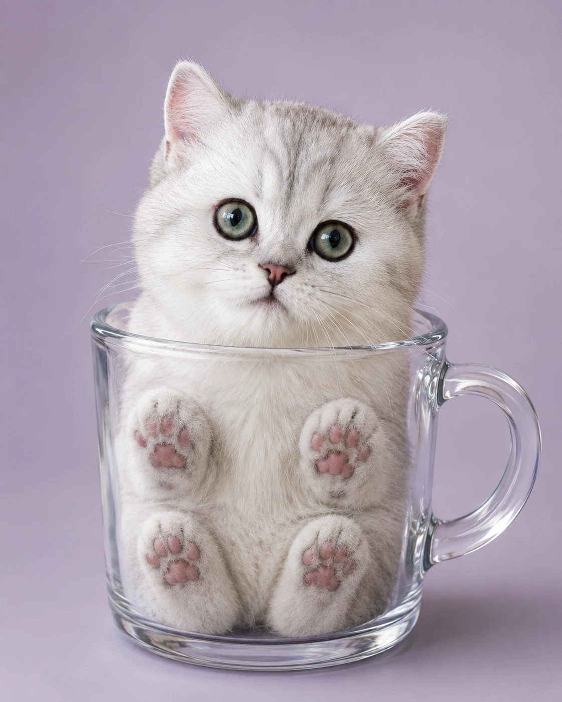 Cutie in a Glass Cup pet portrait with polished lighting, stylish scene details, and an Instagram-ready look