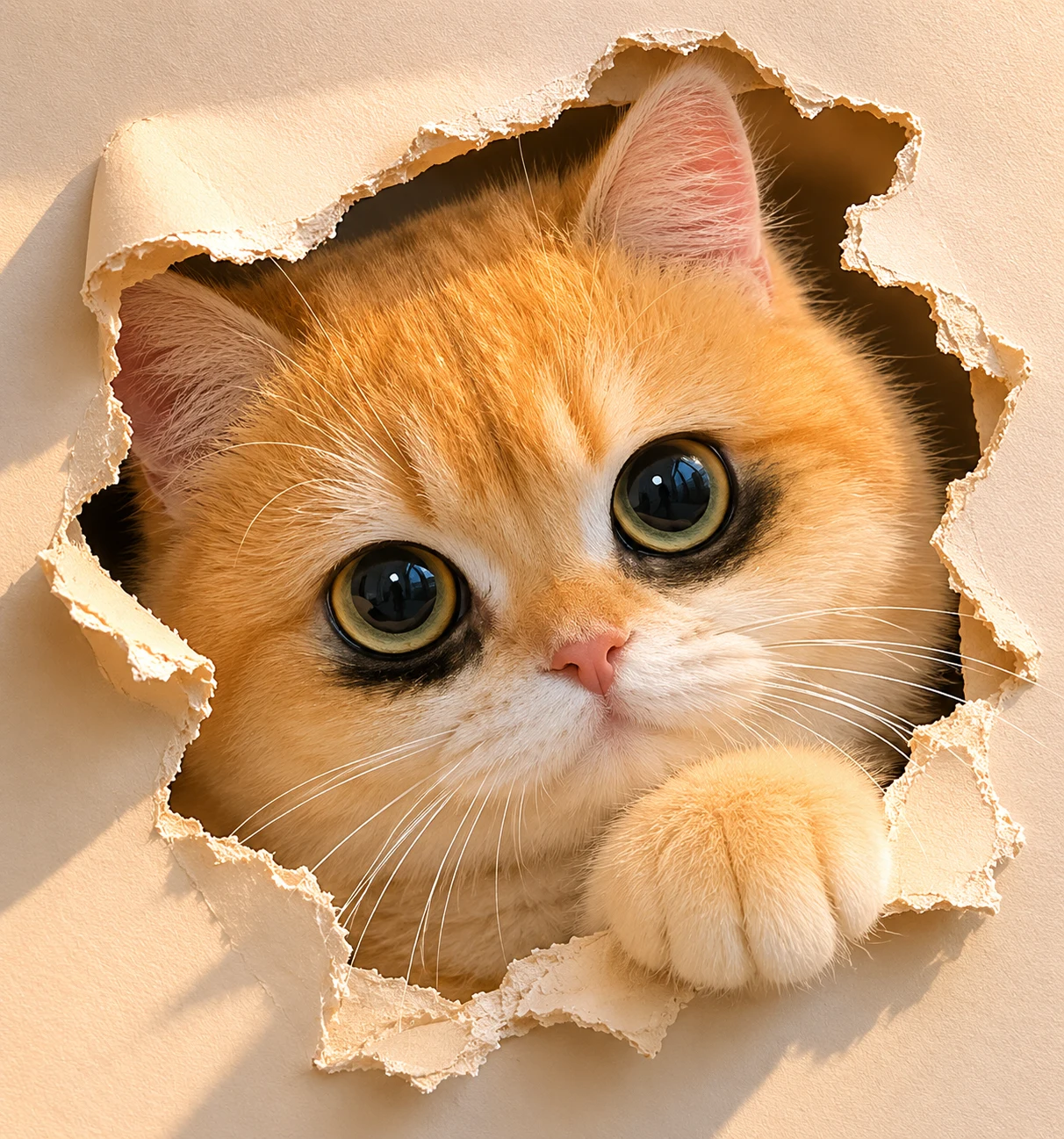 Peek Through the Paper Wall pet portrait with polished lighting, stylish scene details, and an Instagram-ready look